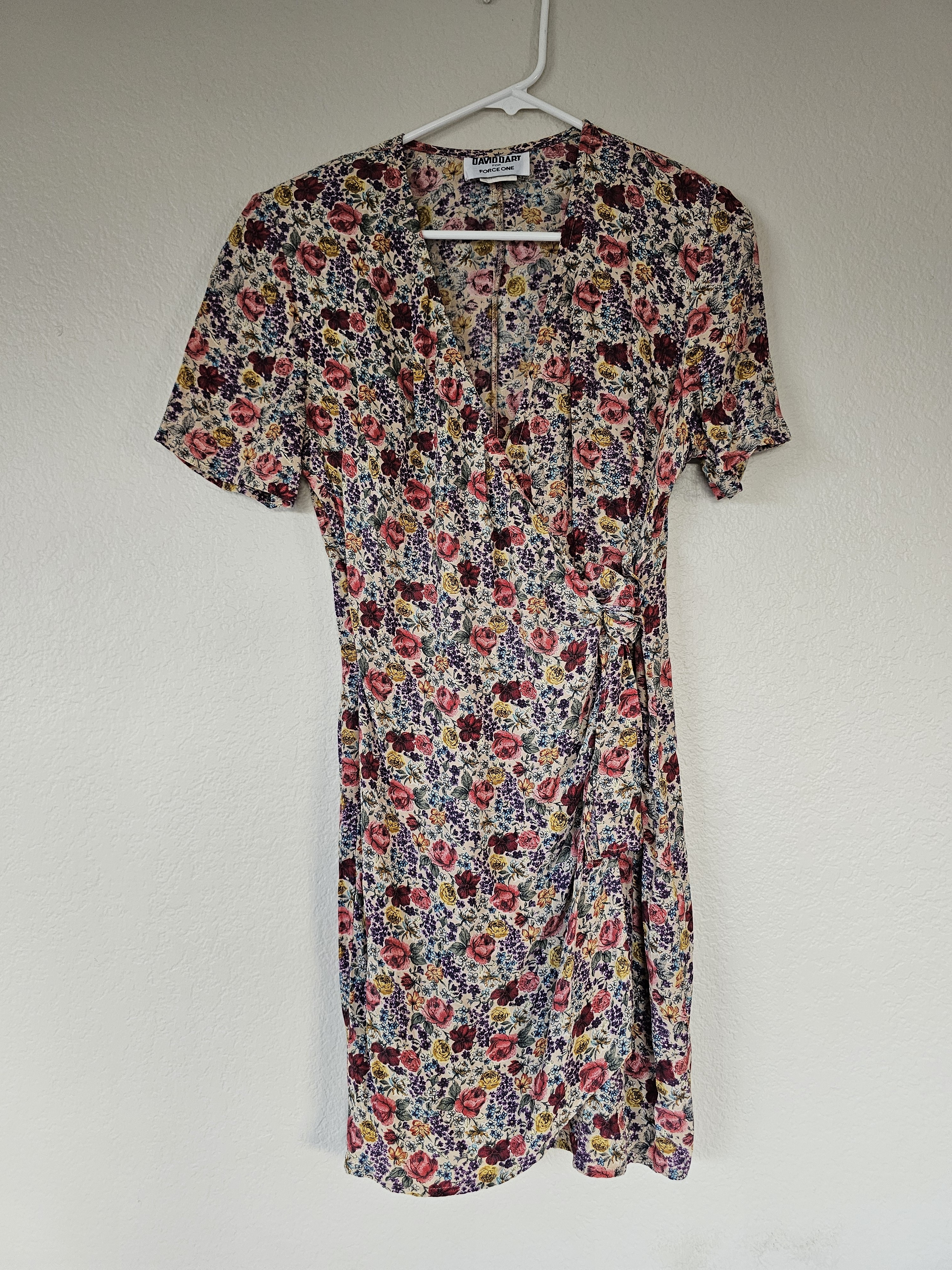 Vintage Floral Print Colorful Wrap Dress